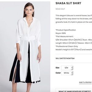 ISO shasa slit shirt from storets